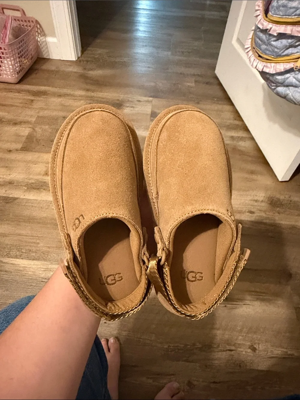 UGG Kids Chestnut Suede Slingback Slip-On